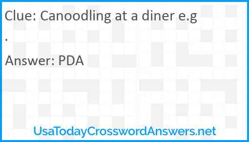Canoodling at a diner e.g. Answer