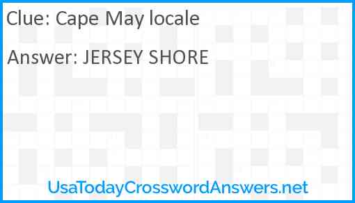 Cape May locale Answer