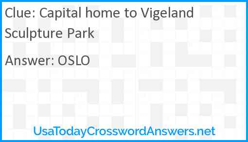 Capital home to Vigeland Sculpture Park Answer