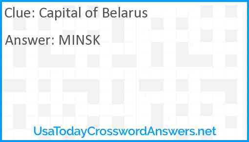 Capital of Belarus Answer