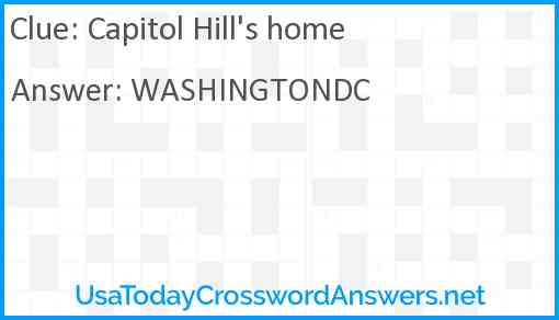 Capitol Hill's home Answer