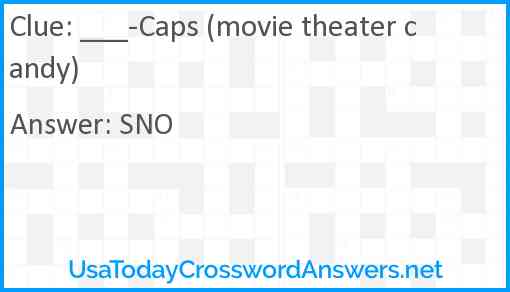 ___-Caps (movie theater candy) Answer