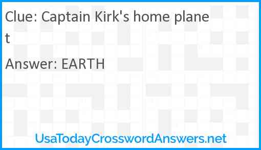 Captain Kirk's home planet Answer