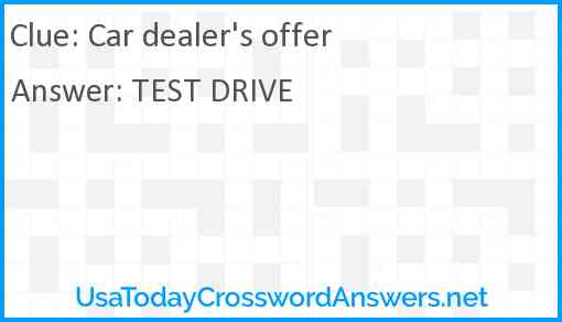 Car dealer's offer Answer