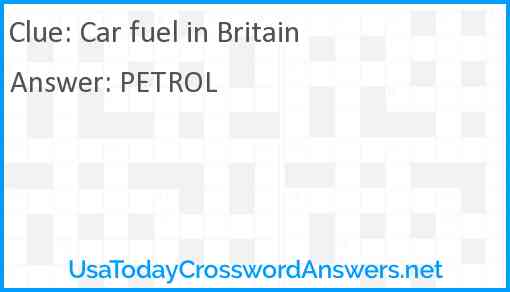 Car fuel in Britain Answer