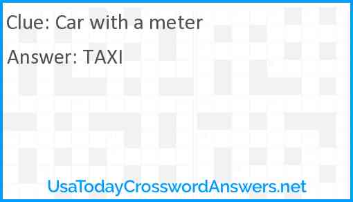 Car with a meter Answer