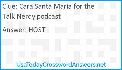 Cara Santa Maria for the Talk Nerdy podcast Answer