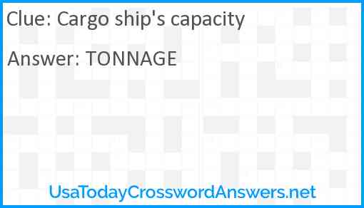 Cargo ship's capacity Answer