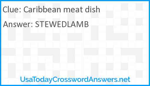 Caribbean meat dish Answer