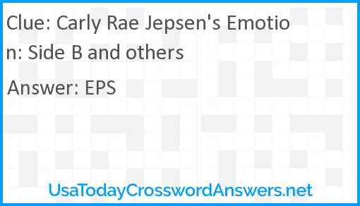 Carly Rae Jepsen's Emotion: Side B and others Answer