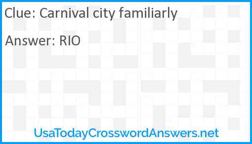 Carnival city familiarly Answer