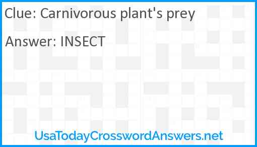 Carnivorous plant's prey Answer
