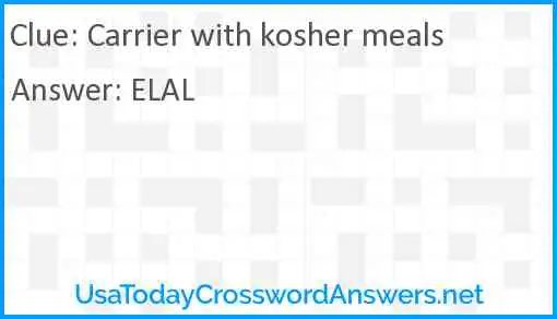 Carrier with kosher meals Answer