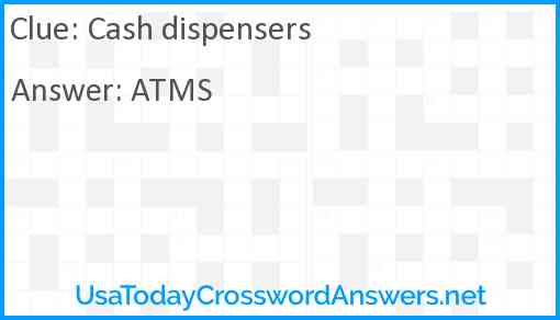 Cash dispensers Answer