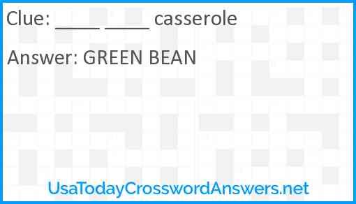 ____ ____ casserole Answer