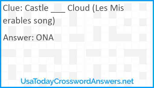 Castle ___ Cloud (Les Miserables song) Answer