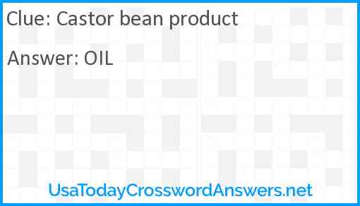 Castor bean product Answer