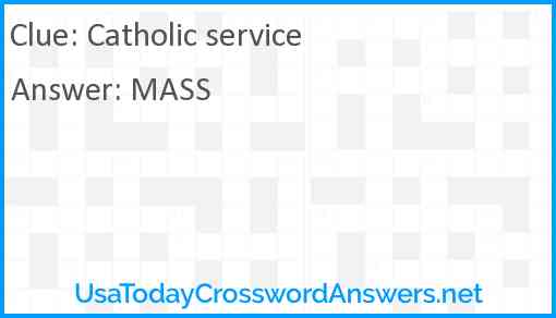 Catholic service Answer
