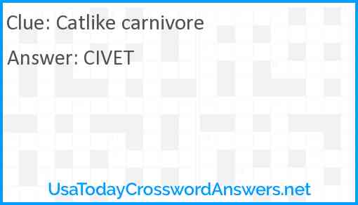 Catlike carnivore Answer