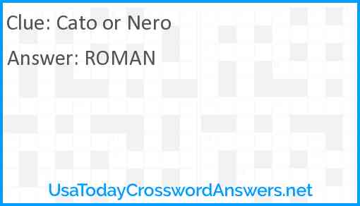 Cato or Nero Answer