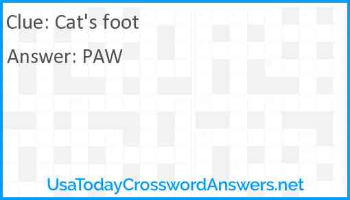 Cat's foot Answer