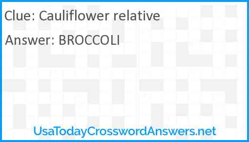 Cauliflower relative Answer