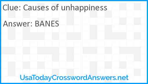 Causes of unhappiness Answer
