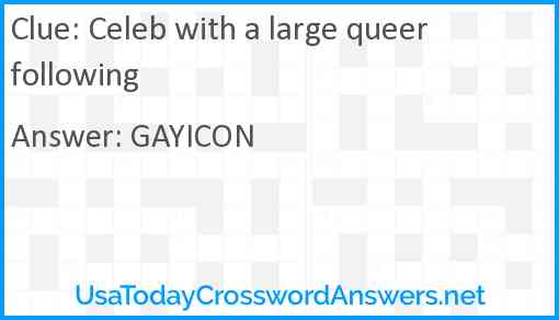 Celeb with a large queer following Answer