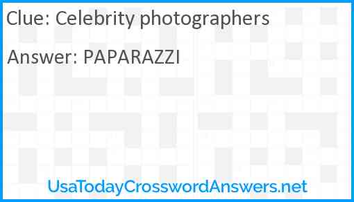 Celebrity photographers Answer