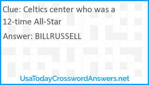 Celtics center who was a 12-time All-Star Answer