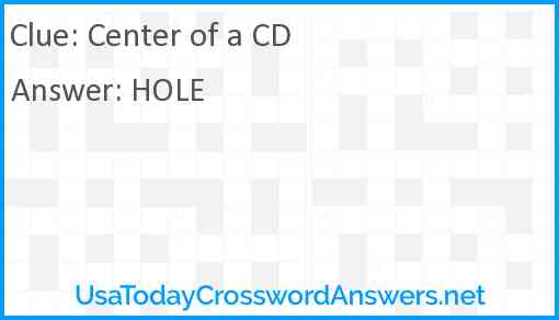 Center of a CD Answer