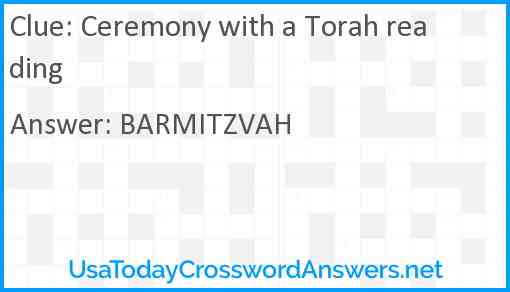 Ceremony with a Torah reading Answer