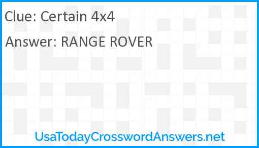 Certain 4x4 Answer
