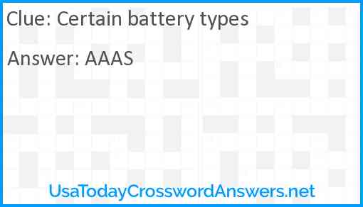 Certain battery types Answer