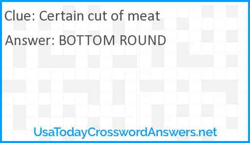 Certain cut of meat Answer