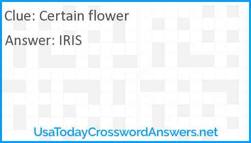 Certain flower Answer
