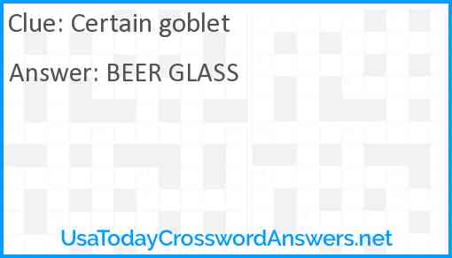 Certain goblet Answer