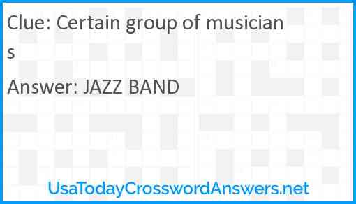Certain group of musicians Answer