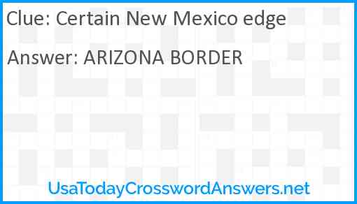 Certain New Mexico edge Answer