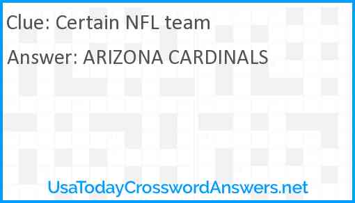 Certain NFL team Answer