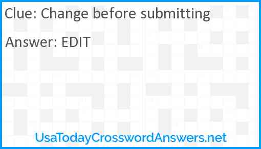 Change before submitting Answer