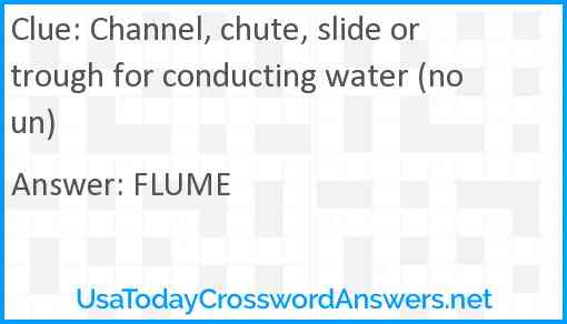 Channel, chute, slide or trough for conducting water (noun) Answer