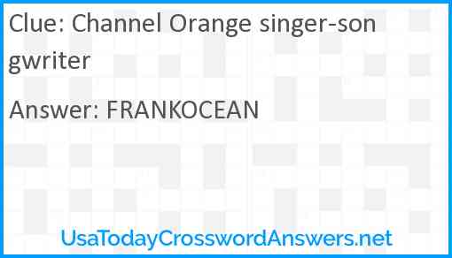 Channel Orange singer-songwriter Answer