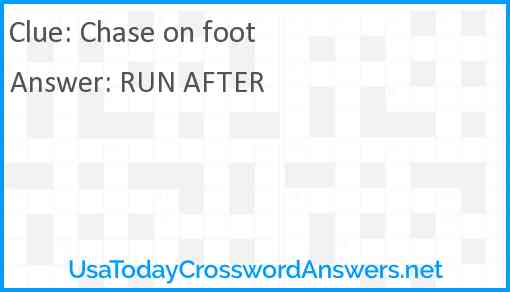 Chase on foot Answer