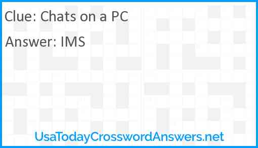 Chats on a PC Answer