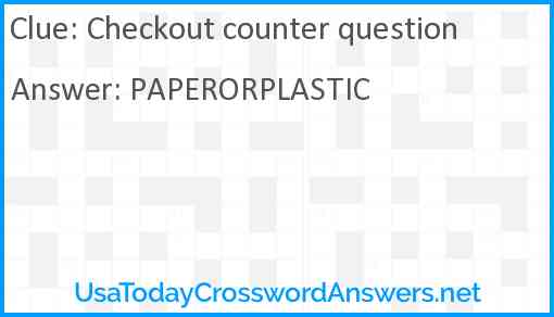 Checkout counter question Answer