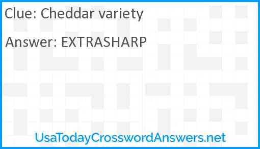 Cheddar variety Answer