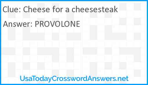 Cheese for a cheesesteak Answer