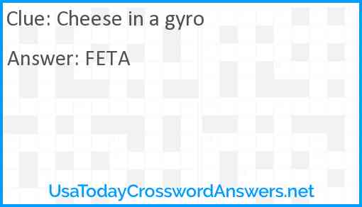 Cheese in a gyro Answer