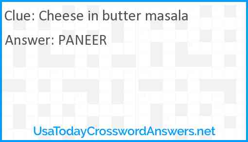 Cheese in butter masala Answer